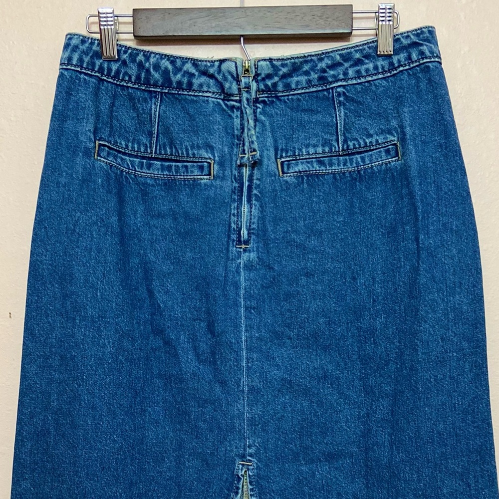 LOFT Petite Denim Patch Pocket Midi Skirt - Picture 7 of 9